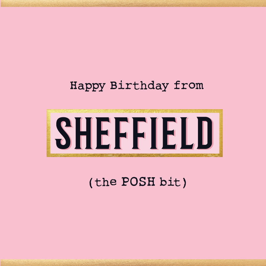 Happy Birthday from Sheffield Card - Pink