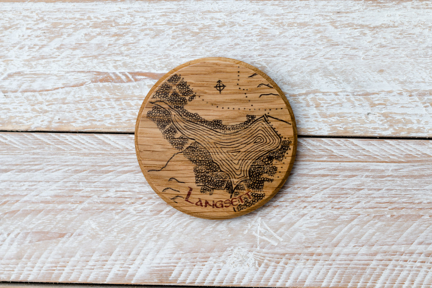 Langsett Reservoir Round Wooden Coaster