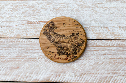 Langsett Reservoir Round Wooden Coaster