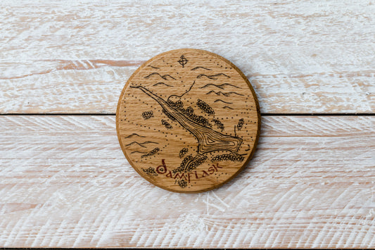 Damflask Reservoir Round Wooden Coaster