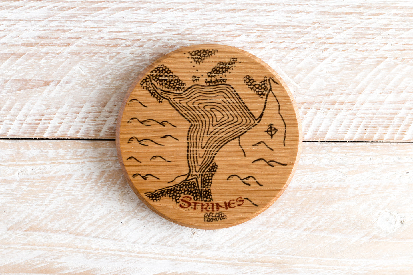 Strines Reservoir Round Wooden Coaster