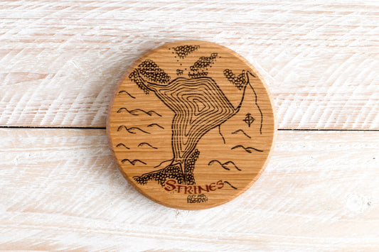 Strines Reservoir Round Wooden Coaster
