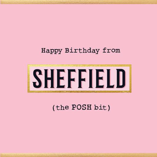 Happy Birthday from Sheffield Card - Pink