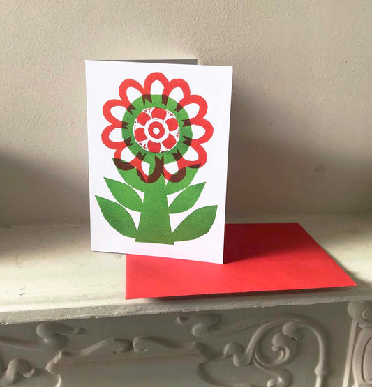 Red and Green Flower Card