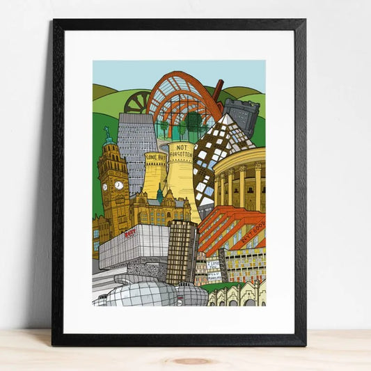 Sheffield City Scape Print - A4